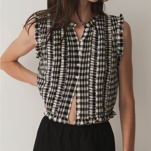DOEN HARIETTA TOP GINGHAM XS